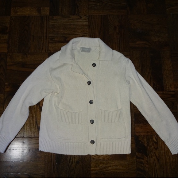 Everlane Cream Button-Up Cardigan - Picture 2 of 4